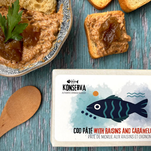 Cod Pate With Raisins and Caramelized Onion
